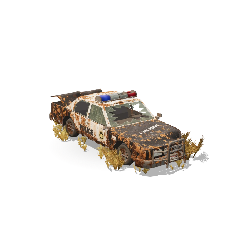 Wrecked Police Car