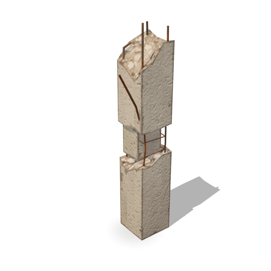 Column with Exposed Rebar