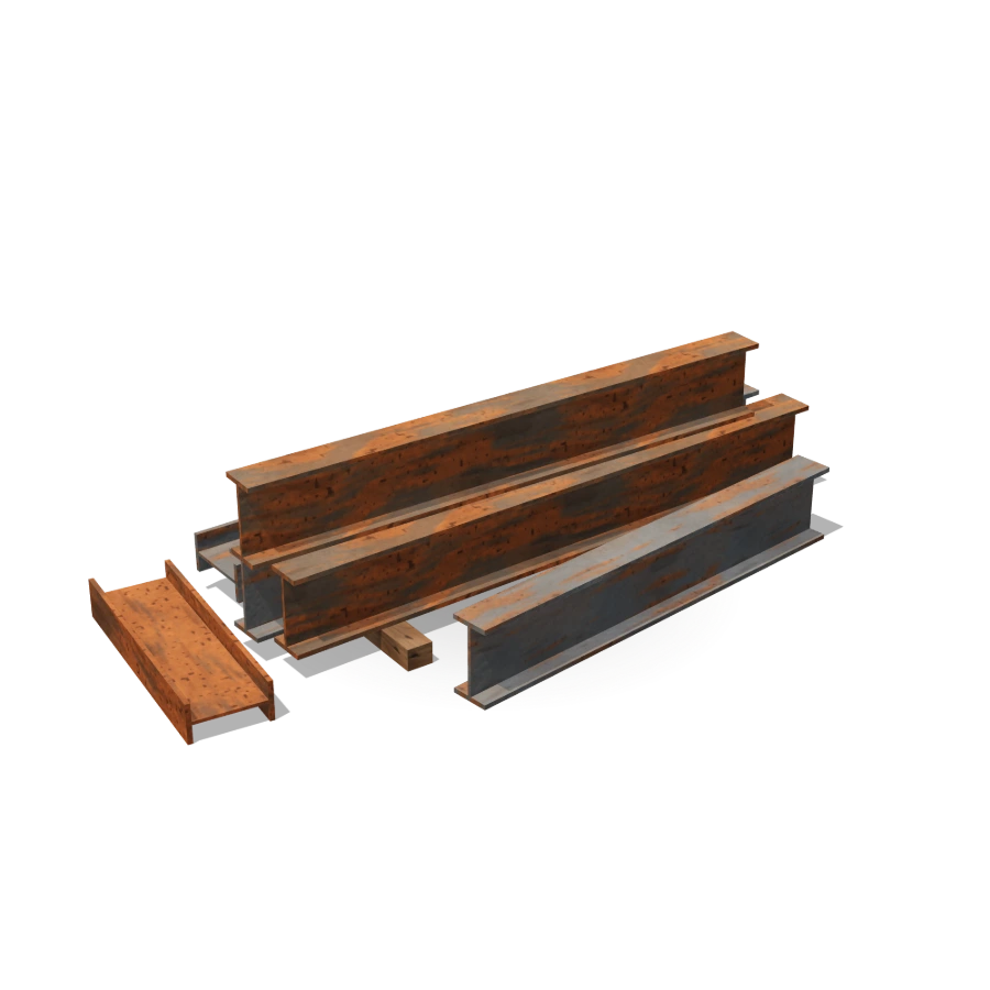 Rusty I-Beam Pile