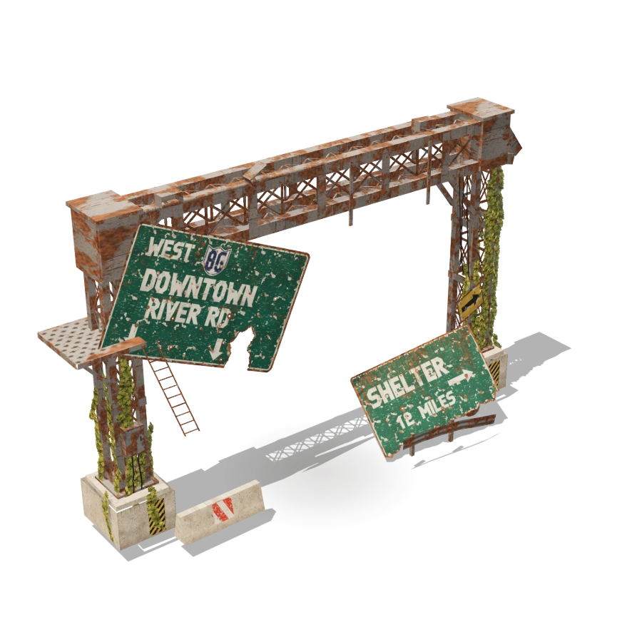 Collapsed Sign Gantry
