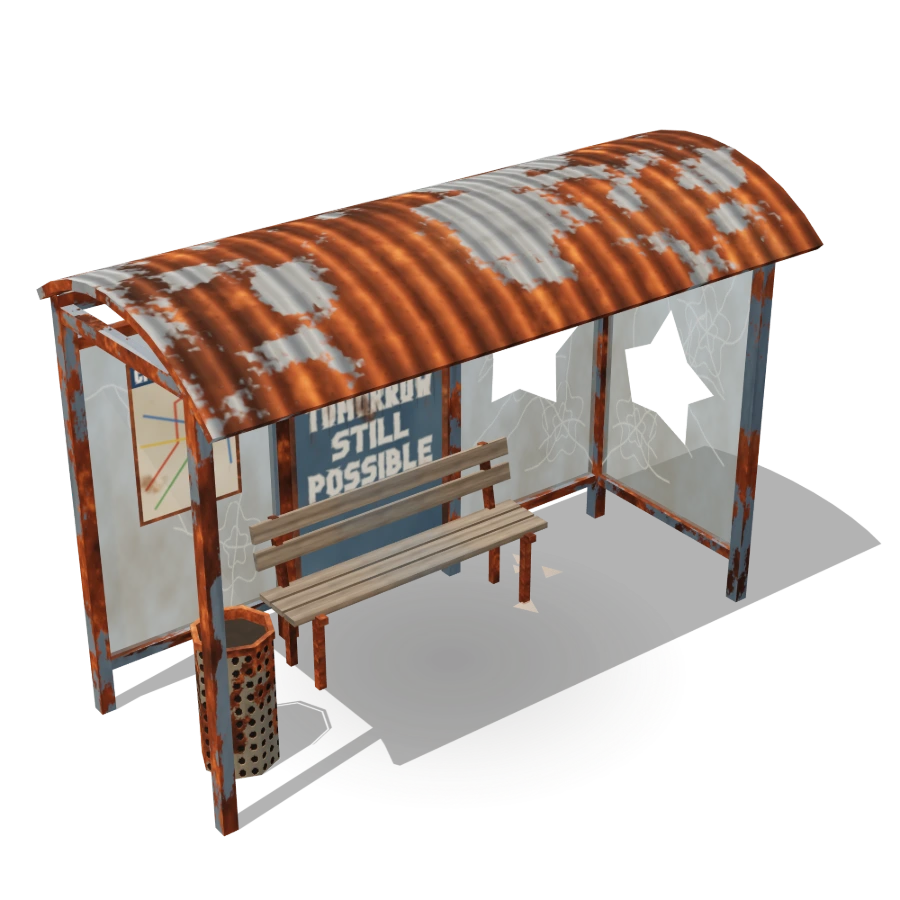 Wrecked Bus Shelter