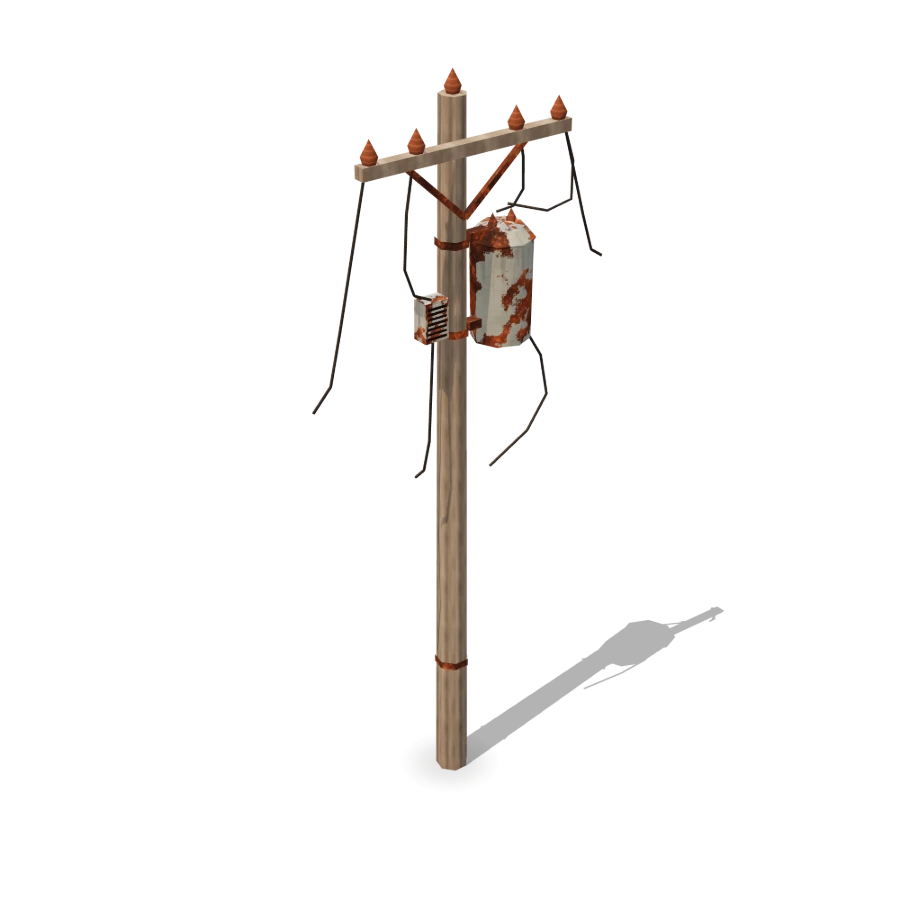 Utility Pole with Transformers