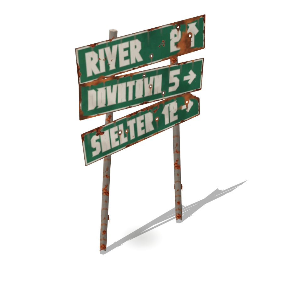 Green Direction Signs