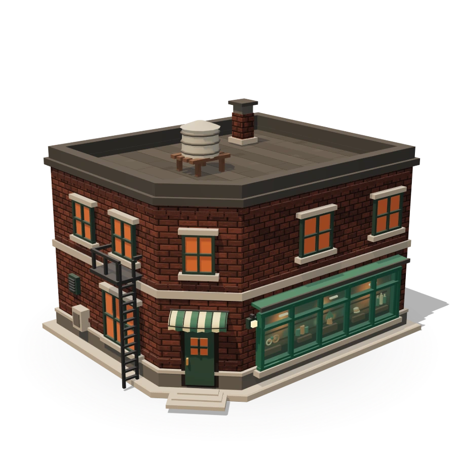 Voxel Corner Store Building