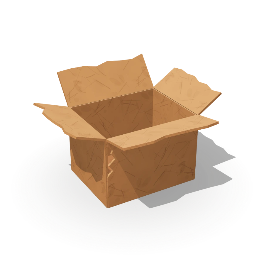 Worn Cardboard Box