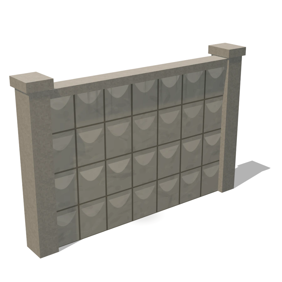 Concrete Panel Fence — Open Base