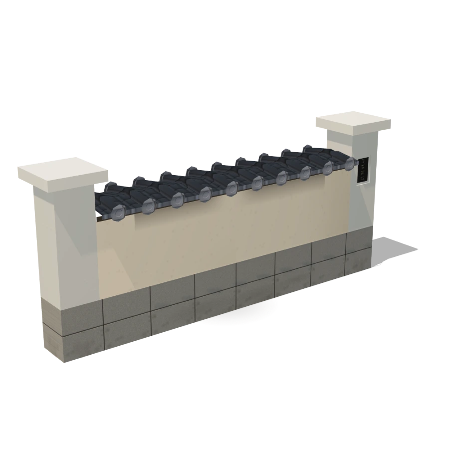 Tile-Capped Boundary Wall