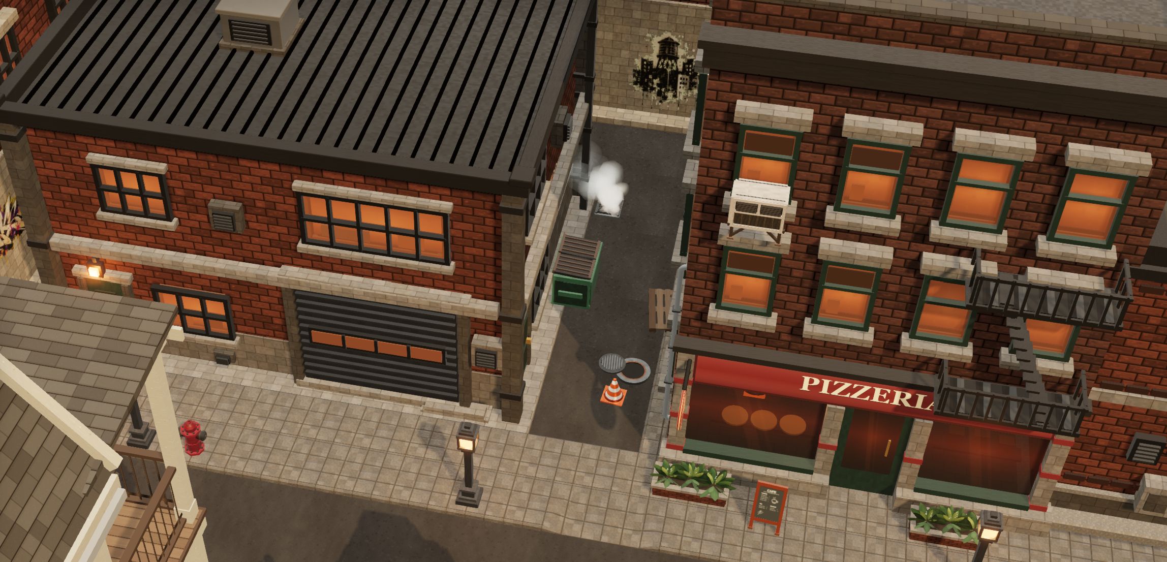 Brown City modular 3D environment