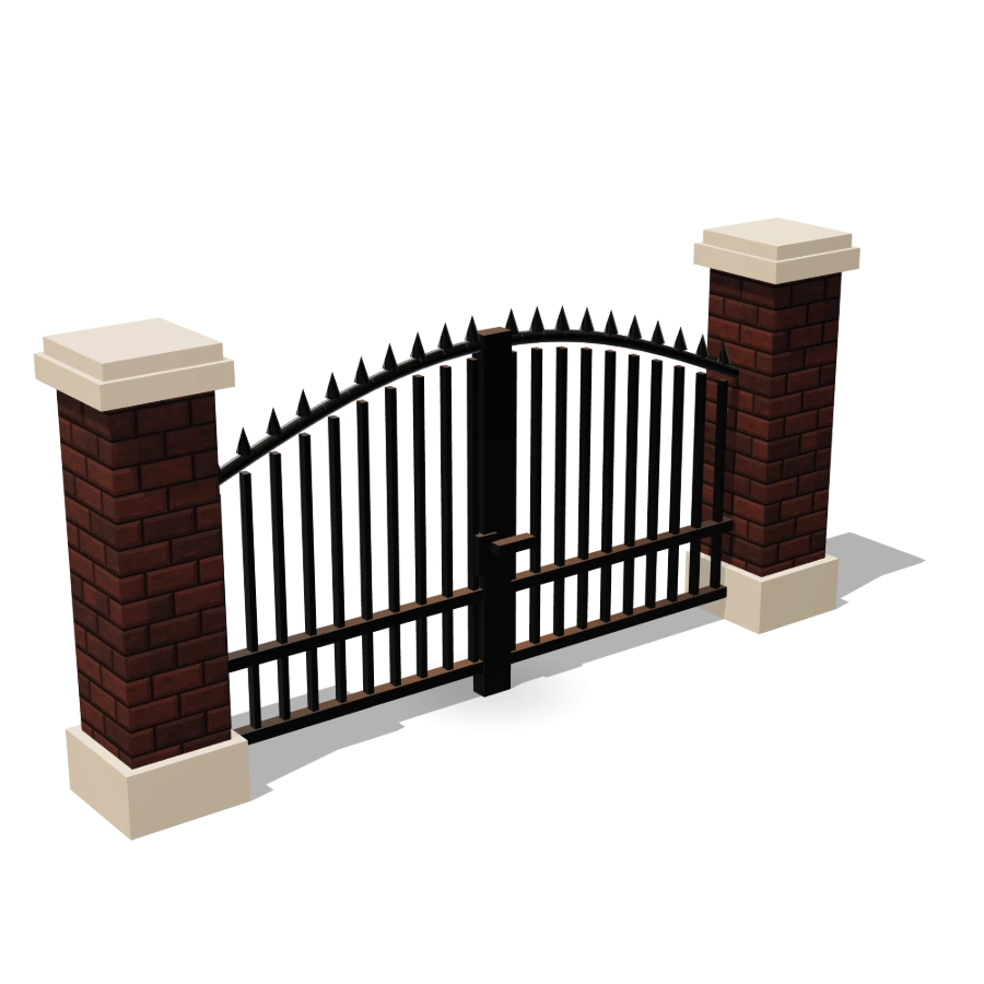 Brick Pier Iron Driveway Gate