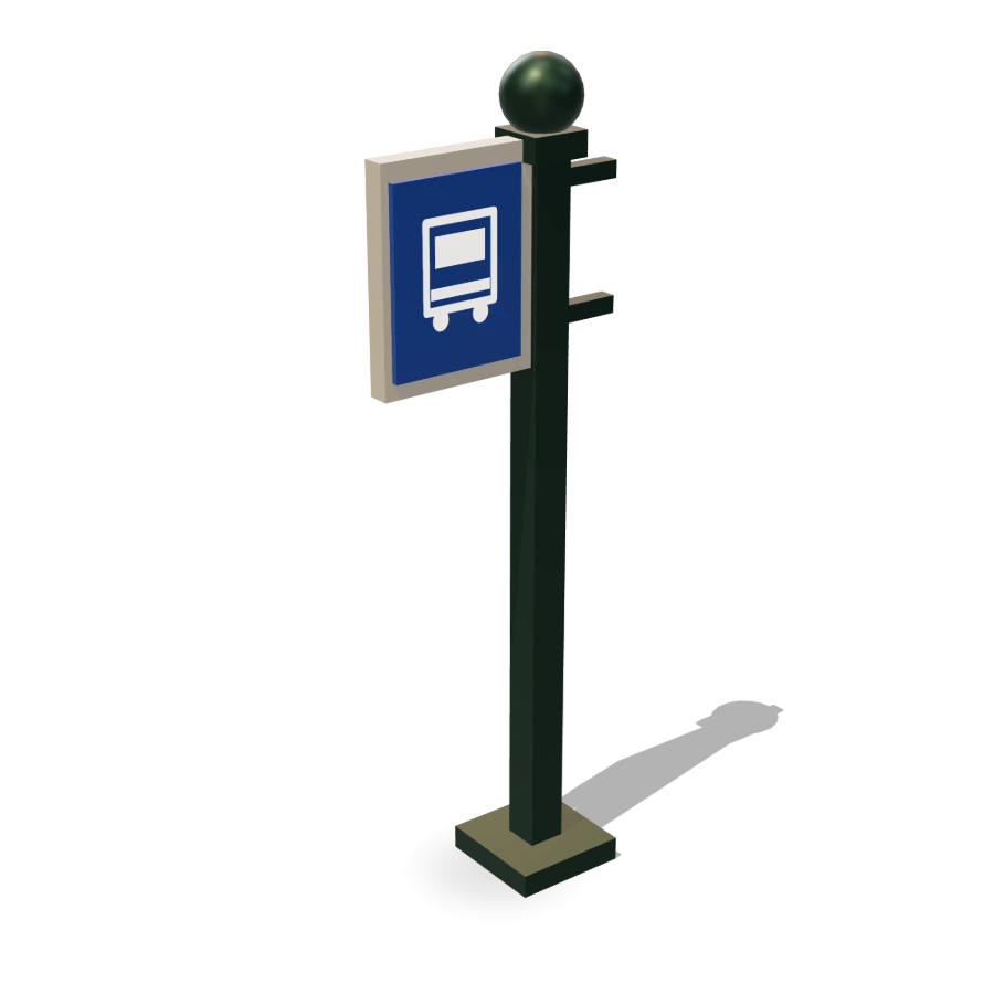 Bus Stop Sign Post
