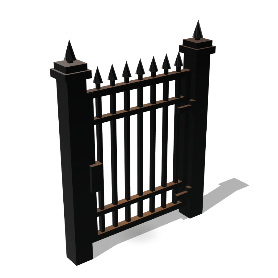Ornamental Iron Spear Gate
