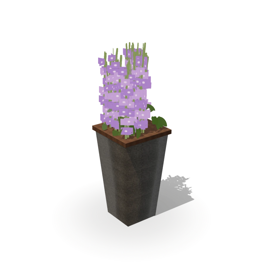 Tall Charcoal Purple Flower Planter