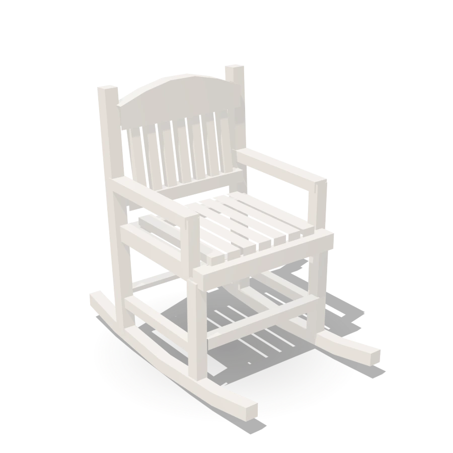 White Wood Porch Rocking Chair